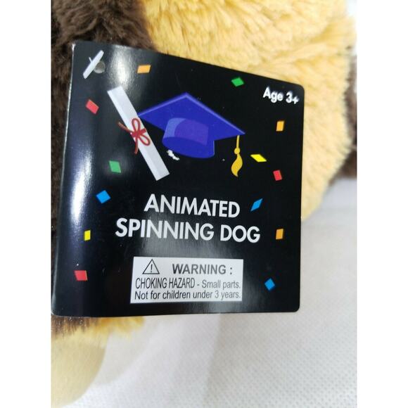 Graduation Stuffed Dog Animated Spinning Singing - Picture 6 of 12